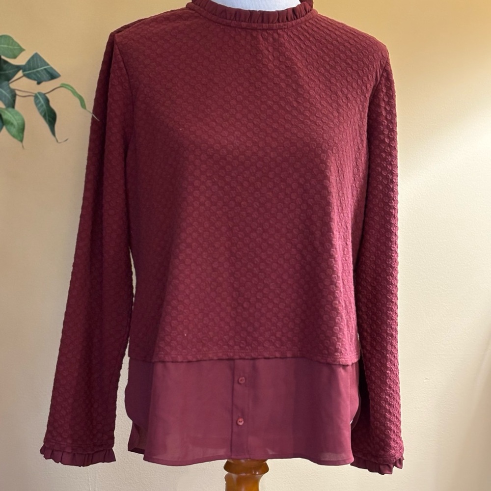 Elle Maroon Layered Blouse